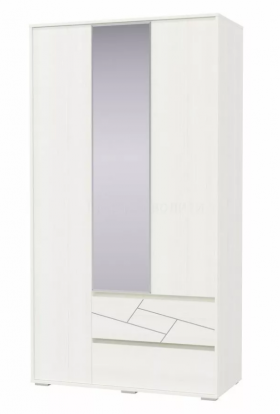 Шкаф 3-х дверный с ящиками Аделина 1200 Рамух белый в Орле - oryol.katalogmebeli.com | фото