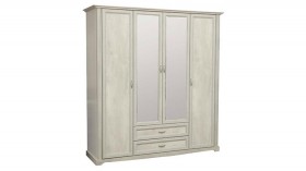 Шкаф для одежды "Сохо" (бетон пайн белый/2 ящика/зеркало) в Орле - oryol.katalogmebeli.com | фото