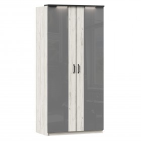 Техно ЛД 678.130.000.007 Шкаф 2-хстворчатый с комбинированными дверями (Дуб Крафт белый/Серый шифер) в Орле - oryol.katalogmebeli.com | фото