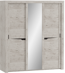 Шкаф трехдверный Соренто с раздвижными дверями Дуб бонифаций/Кофе структурный матовый в Орле - oryol.katalogmebeli.com | фото 1