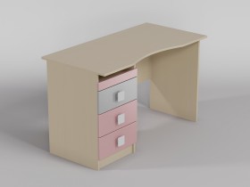 Стол (столешница с выемкой) Грэйси (Розовый/Серый/корпус Клен) в Орле - oryol.katalogmebeli.com | фото